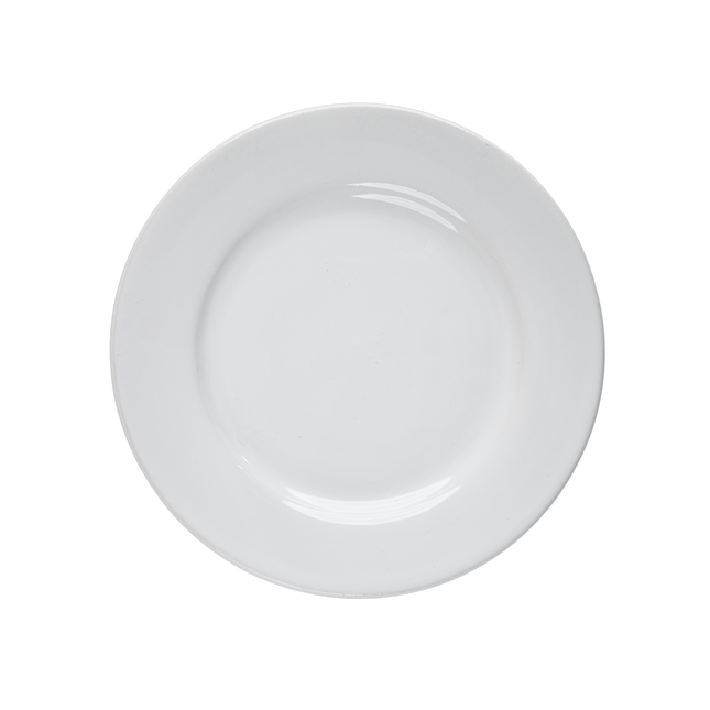 10" Flat Plate with Rim ( Glossy White )