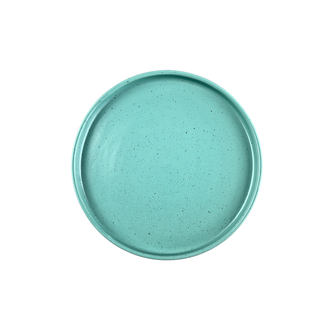 8 inch Classic Plate ( Firozi Matte with Black Specks )