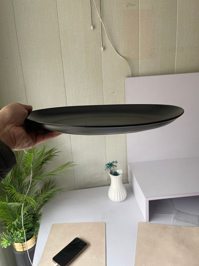 Leftover 13 inch Rimless Rice Dish ( Textured Black Matte )