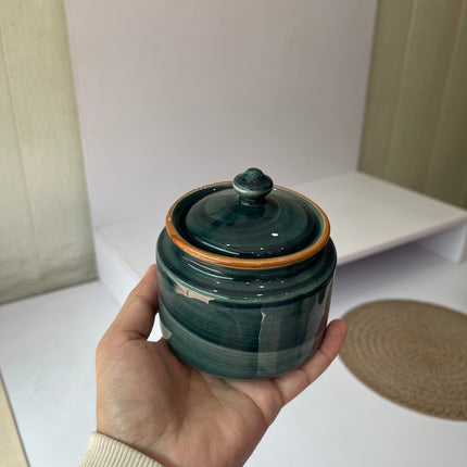 Leftover RK Sugar Pot ( Peacock Green Colorline ) ( 360 ml )