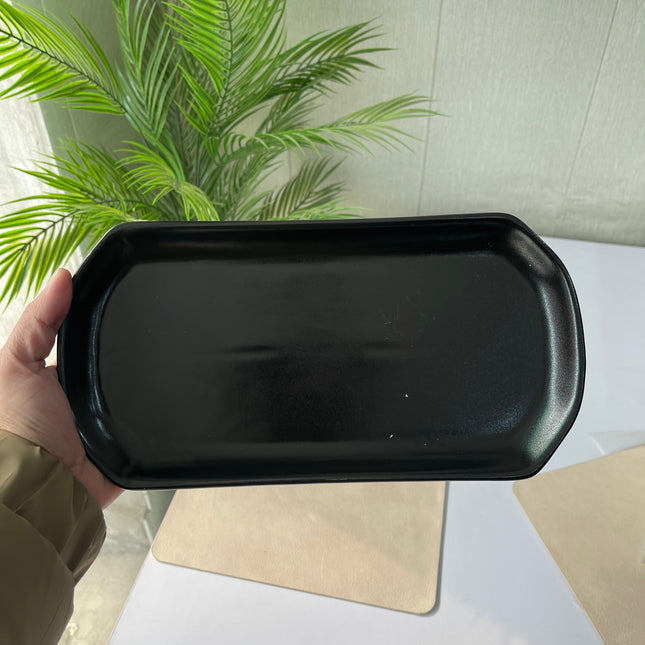 leftover 11.5"x6" YM Rectangular Platter ( Textured Black Matte )