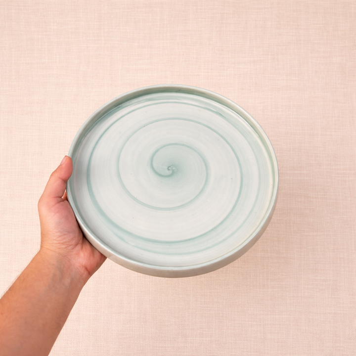 leftover 10 inch classic plate ( Breeze with teal rim )