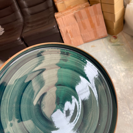 Leftover 12 inch Classic Plate ( peacock green colorline )