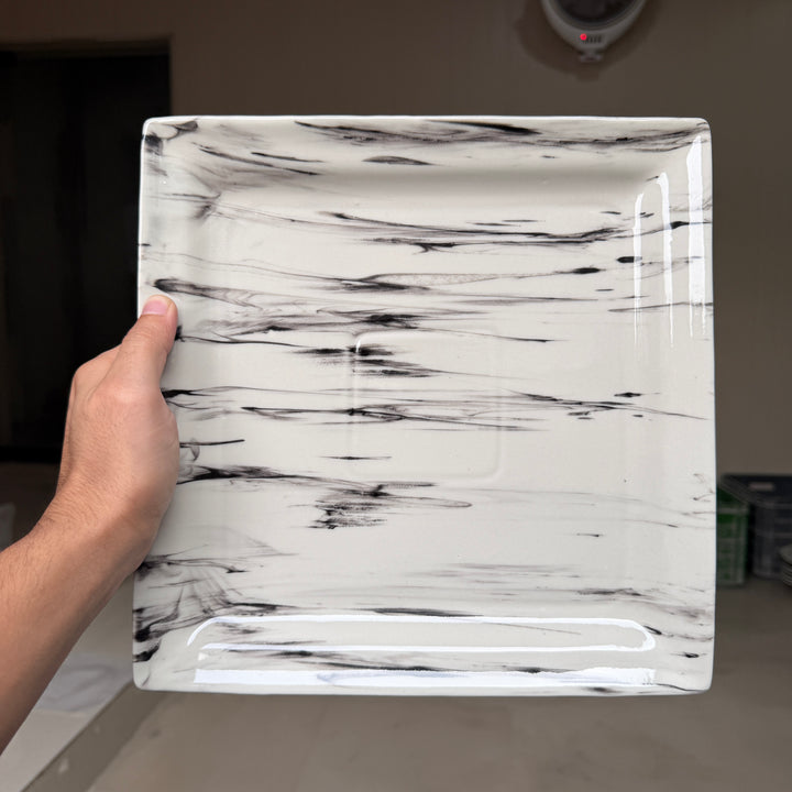 Leftover 11" Square Platter ( Black Marble )