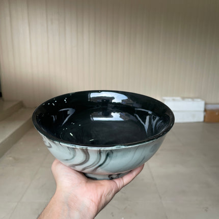 Leftover 8 inch Round Bowl ( Black Marble )