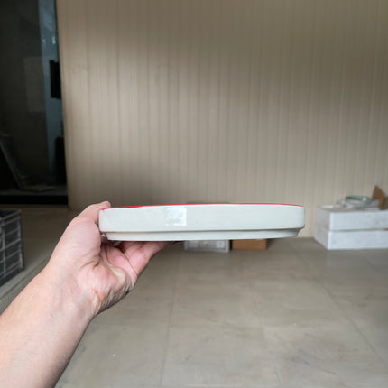 Leftover 8 inch Classic Plate ( Glossy Off-White with Red Hearts )