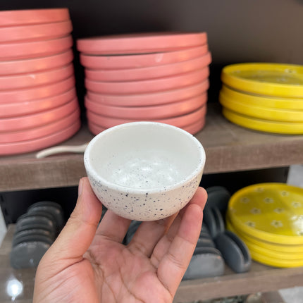 Leftover Round Sauce Ramekin Large ( White Matte with Black Specks )