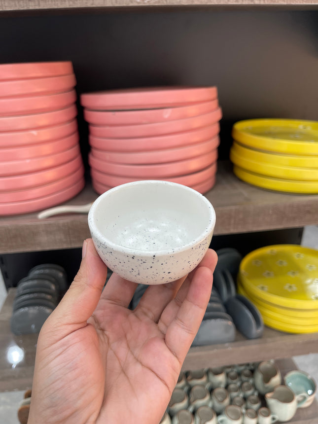 Leftover Round Sauce Ramekin Large ( White Matte with Black Specks )