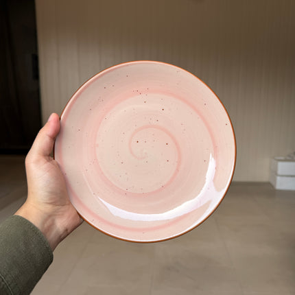 Leftover 8.5 inch Rimless Plate ( Pink Colorline )