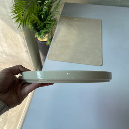 Leftover 10 inch Classic Plate ( Glossy Off-White with Brown Specks )