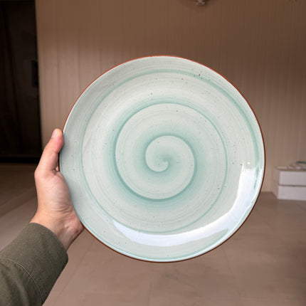 Leftover 11 inch Rimless Plate ( Teal Colorline )