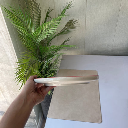 Leftover 10 inch Lite Classic Plate ( Grey Colorline, Red Rim, Black Specks )