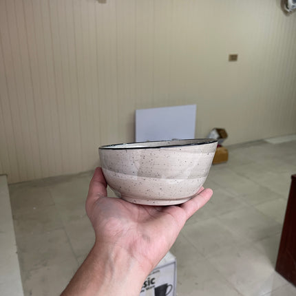 Leftover 5.5 inch Curved Cut Bowl ( Ash with black rim and black specks )