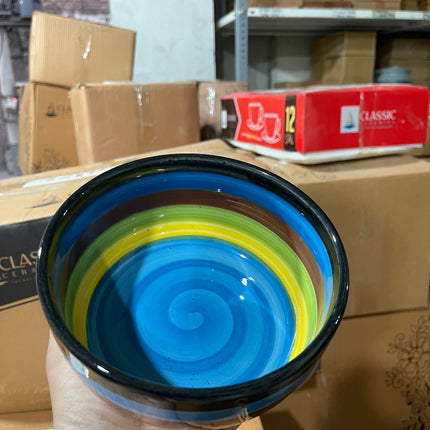 Leftover 6 inch Noodle Bowl ( Blue Multi Colorline )
