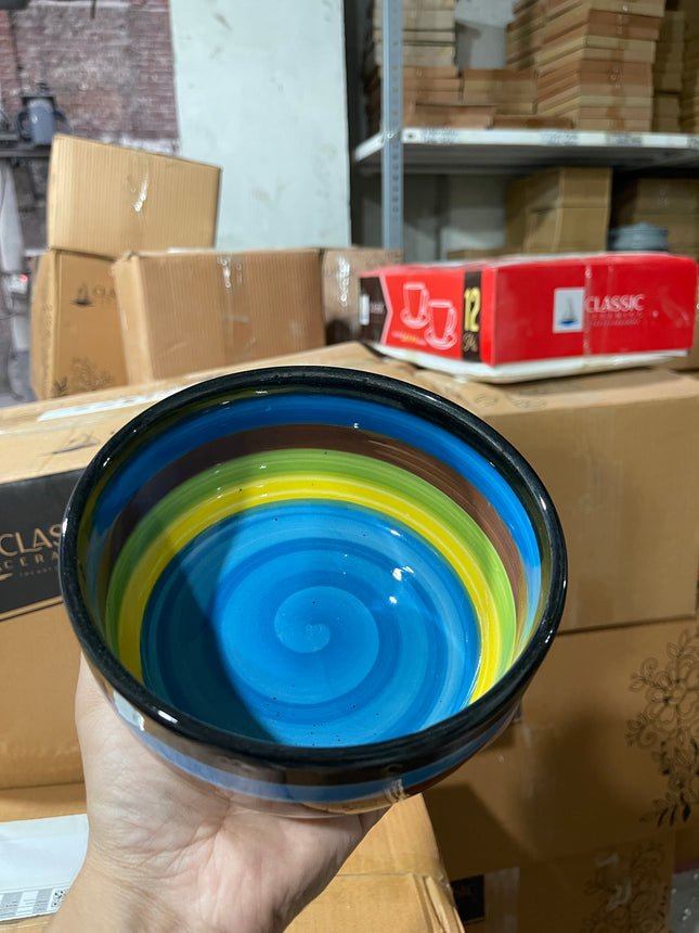 Leftover 6 inch Noodle Bowl ( Blue Multi Colorline )