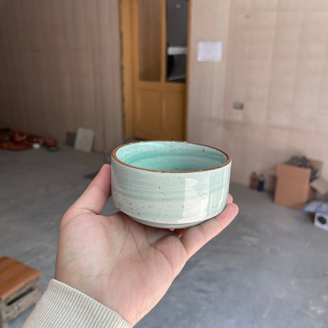 Leftover 4 inch soup Bowl ( Teal colorline )