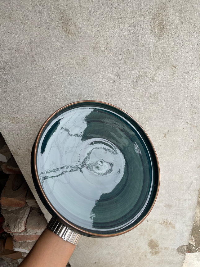 Leftover 10 inch Classic Plate ( Peacock Green Colorline )