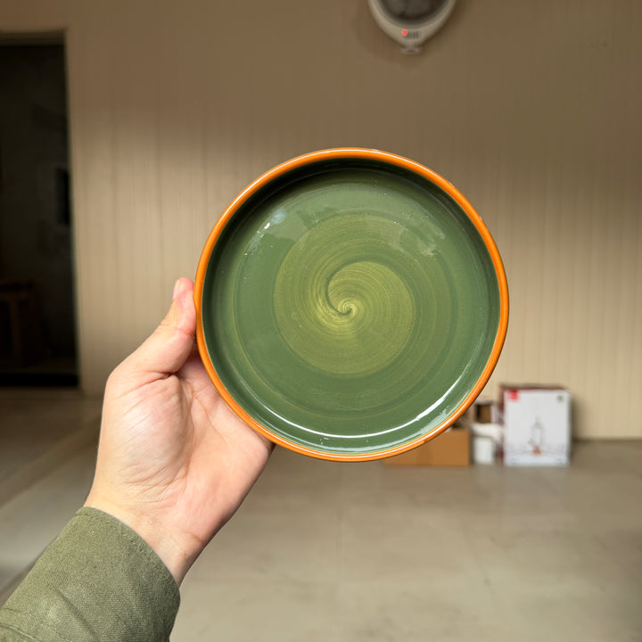 Leftover 6 inch Classic Plate ( Dark Green Colorline )