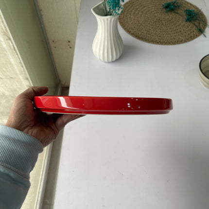 Leftover 10 inch Classic Plate ( Glossy Red with White Dots )