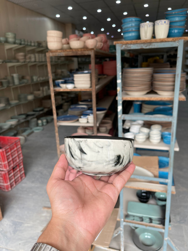 Leftover 5 inch Single Serving Bowl ( Black Marble )