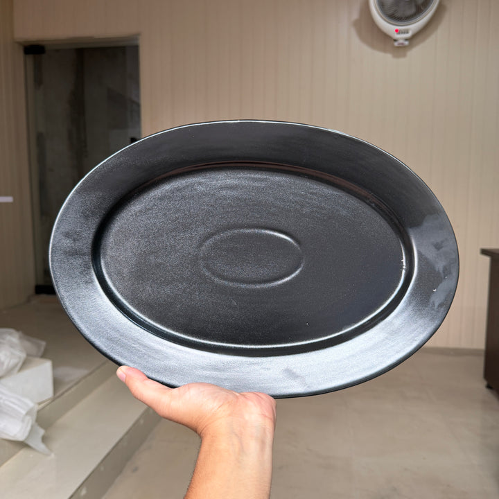 Leftover 15 inch Rice Dish with Rim ( Noir )
