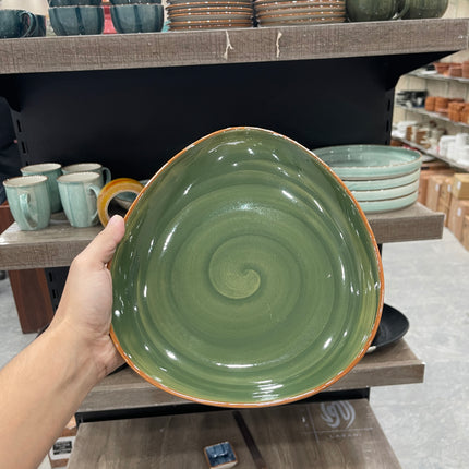 Leftover 11"x9" Triangular Platter ( Dark Green Colorline )