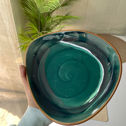 Leftover 9.5"x8" Triangular Platter Small ( Peacock Green Colorline )