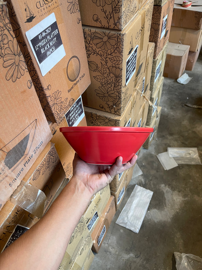 Leftover 9" V Shaped Bowl ( Red Matte )