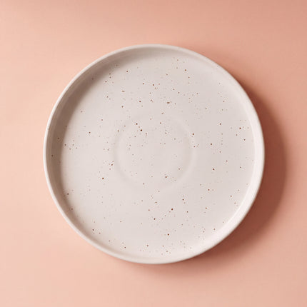 10 inch Classic Plate ( White Matte with brown specks )
