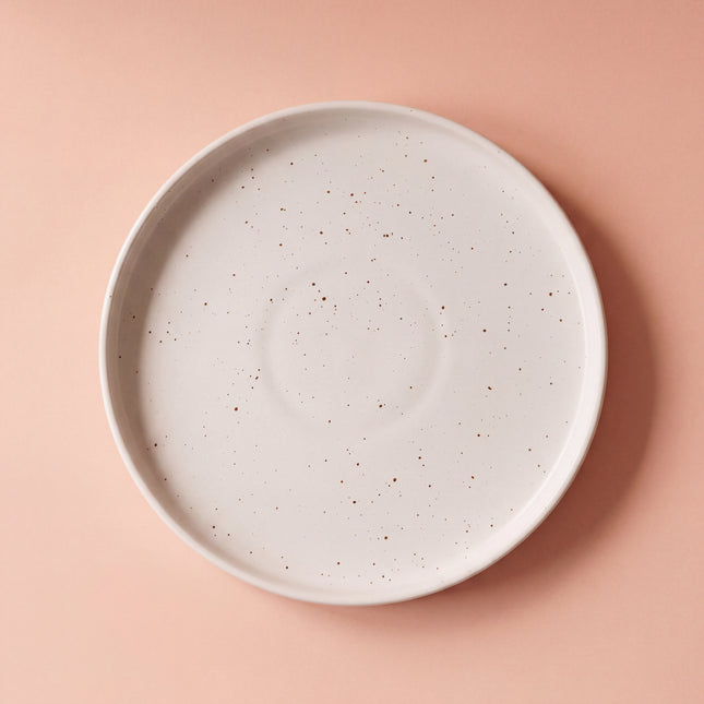 10 inch Classic Plate ( White Matte with brown specks )