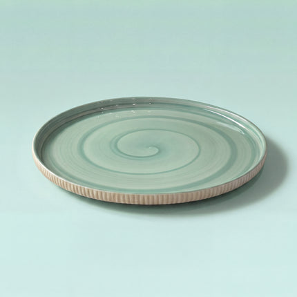 10 inch Pebble Edge Plate ( Teal Colorline NO Specks )
