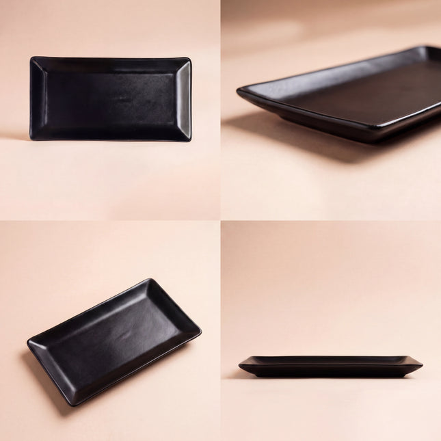 11.5"x6" Rectangular Platter ( Textured Black Matte )