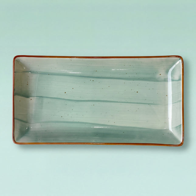 11.5"x6" Rectangular Platter ( Teal Colorline )
