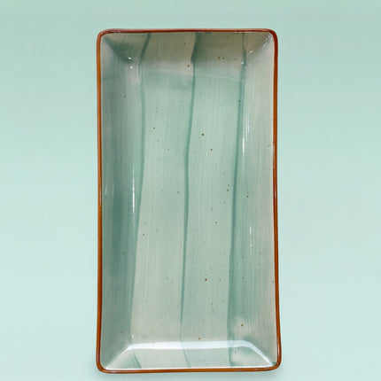 11.5"x6" Rectangular Platter ( Teal Colorline )