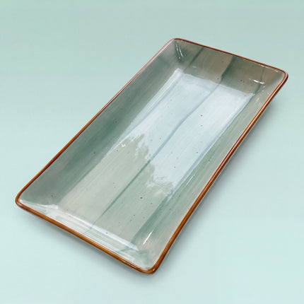 11.5"x6" Rectangular Platter ( Teal Colorline )