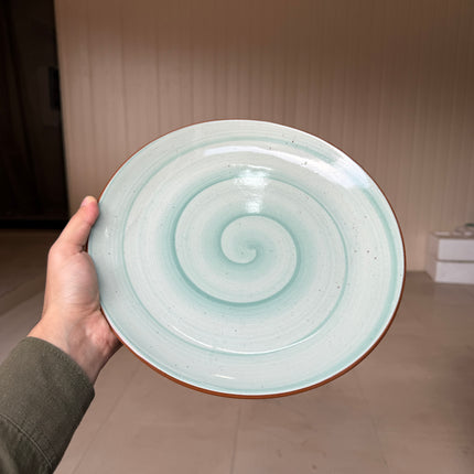 Leftover 11 inch Rimless Plate ( Teal Colorline )