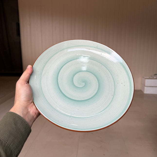 Leftover 11 inch Rimless Plate ( Teal Colorline )