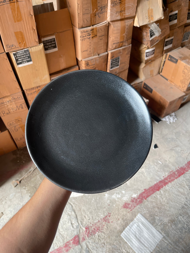 Leftover 10 inch Rimless Plate ( Textured Black Matte )