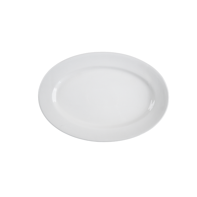 13" Rice dish with Rim ( Glossy White )