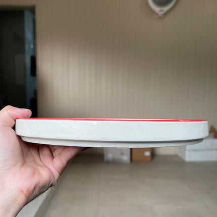 Leftover 10 inch Classic Plate ( Glossy Off-White with Red Hearts )