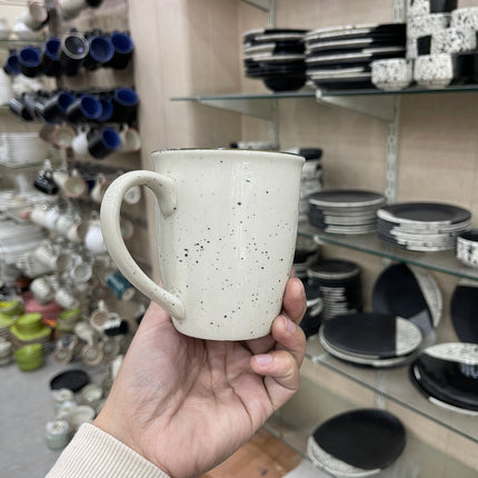 Leftover 005 Mug ( Glossy off-white with dark green specks ) ( 350 ml )