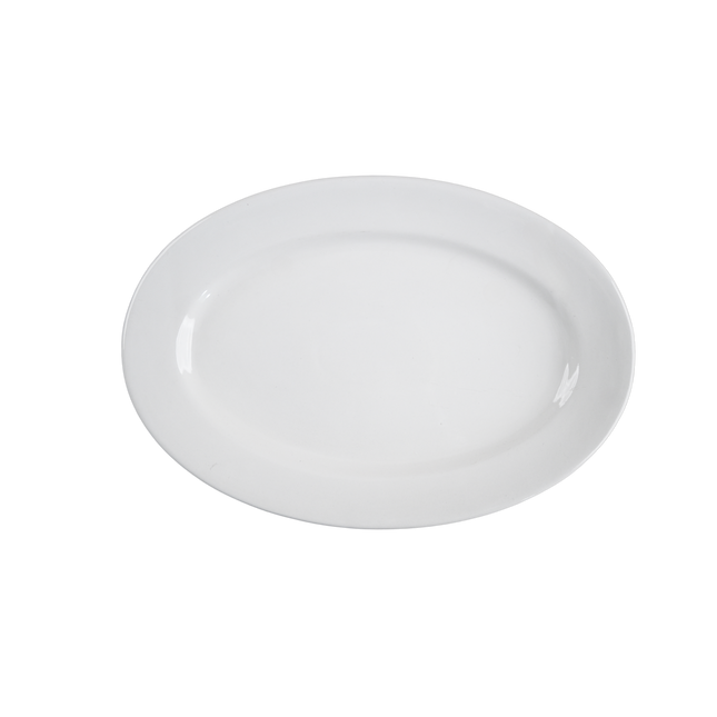15" Rice dish with Rim ( Glossy White )