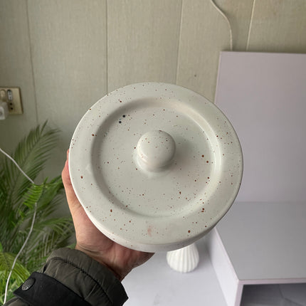 Leftover 6.5 inch Handi ( White Matte with brown specks )