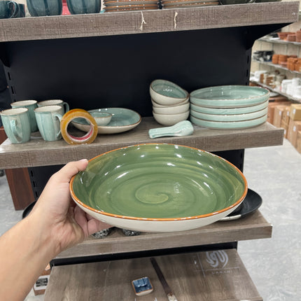 Leftover 11"x9" Triangular Platter ( Dark Green Colorline )