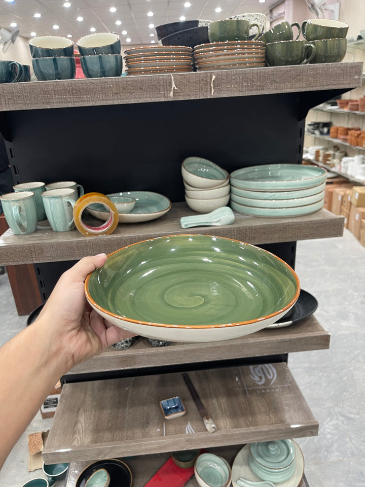 Leftover 11"x9" Triangular Platter ( Dark Green Colorline )