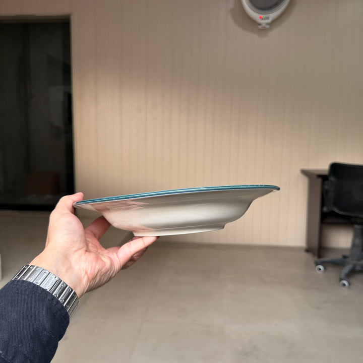 Leftover 10 inch Deep plate ( Peacock Green Colorline with Peacock green rim )