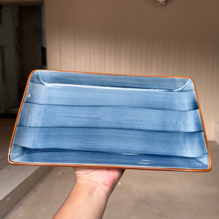Leftover 12"x7" inch Rectangular Platter ( Cobalt Blue Colorline )
