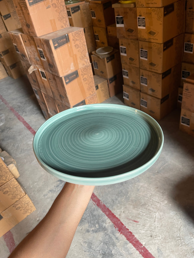 Leftover 12 inch Classic Plate ( Teal Colorline )