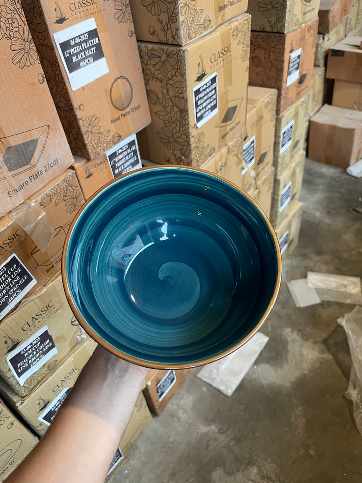 Leftover 8 inch Round Bowl ( Peacock Green Colorline )