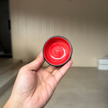 Leftover Round Sauce Ramekin Small ( Outer Black Colorline, Inside Red Colorline )